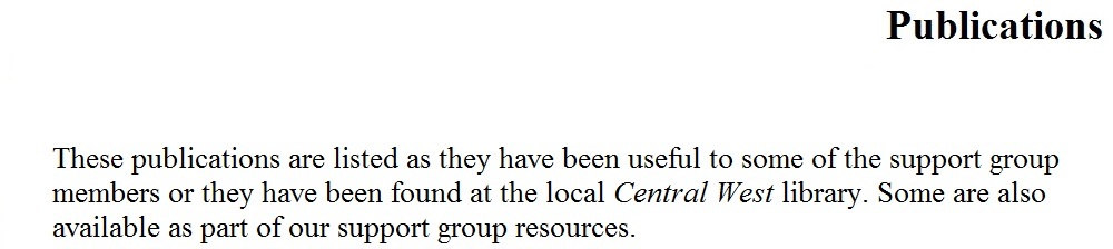 Child Abuse Healing page Publications